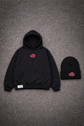 Itachi-inspired sweatshirt + Akatsuki winter hat